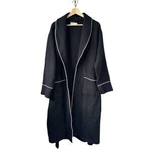 SEYANTE Unisex Waffle Shawl Collar Robe Piping Lightweight 60% Cotton Size M/L